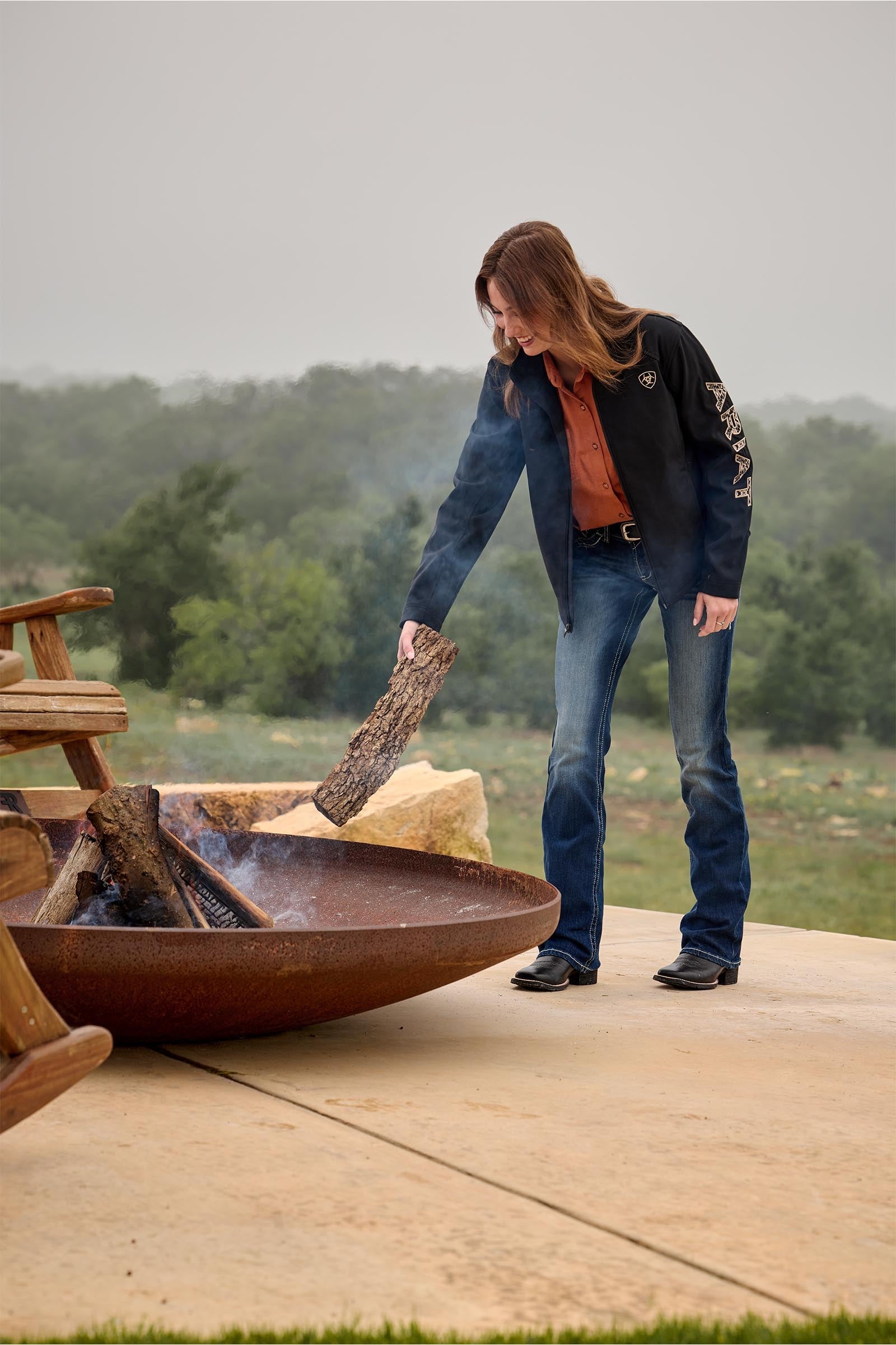 Ariat Women's R.E.A.L. Mid Rise Stretch Entwined Boot Cut Jeans Womens Breeches