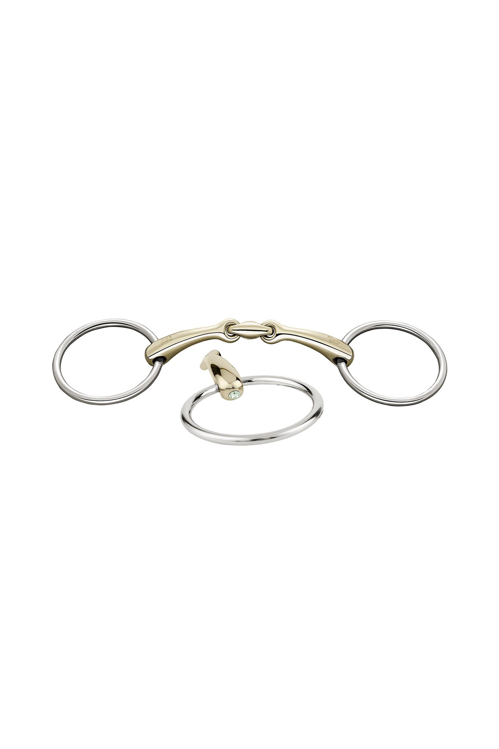 Sprenger Dynamic RS mors à anneaux libres, double brisure, 16 mm, Sensogan, avec cristaux Mors