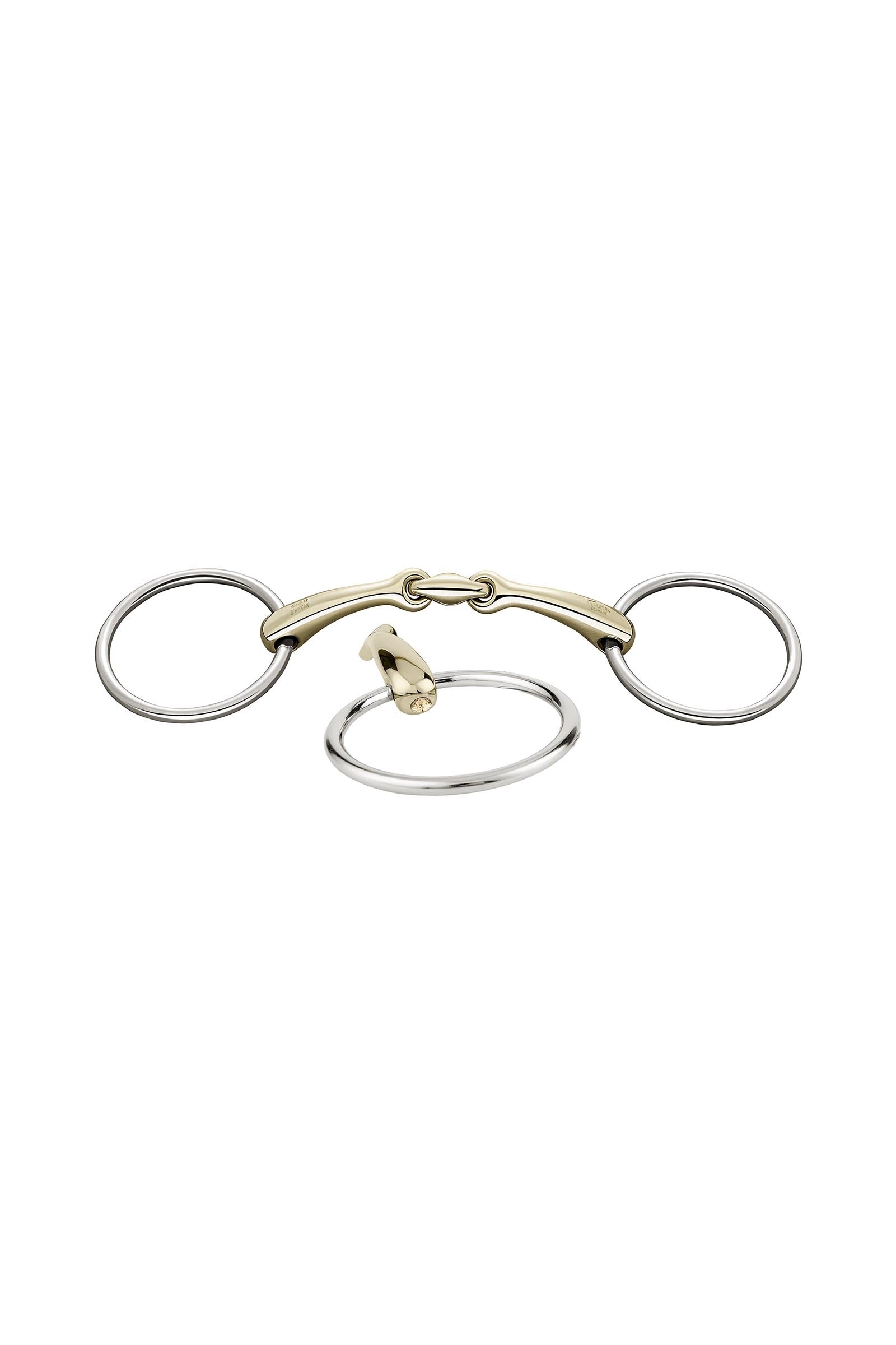 Sprenger Dynamic RS mors à anneaux libres, double brisure, 16 mm, Sensogan, avec cristaux Mors