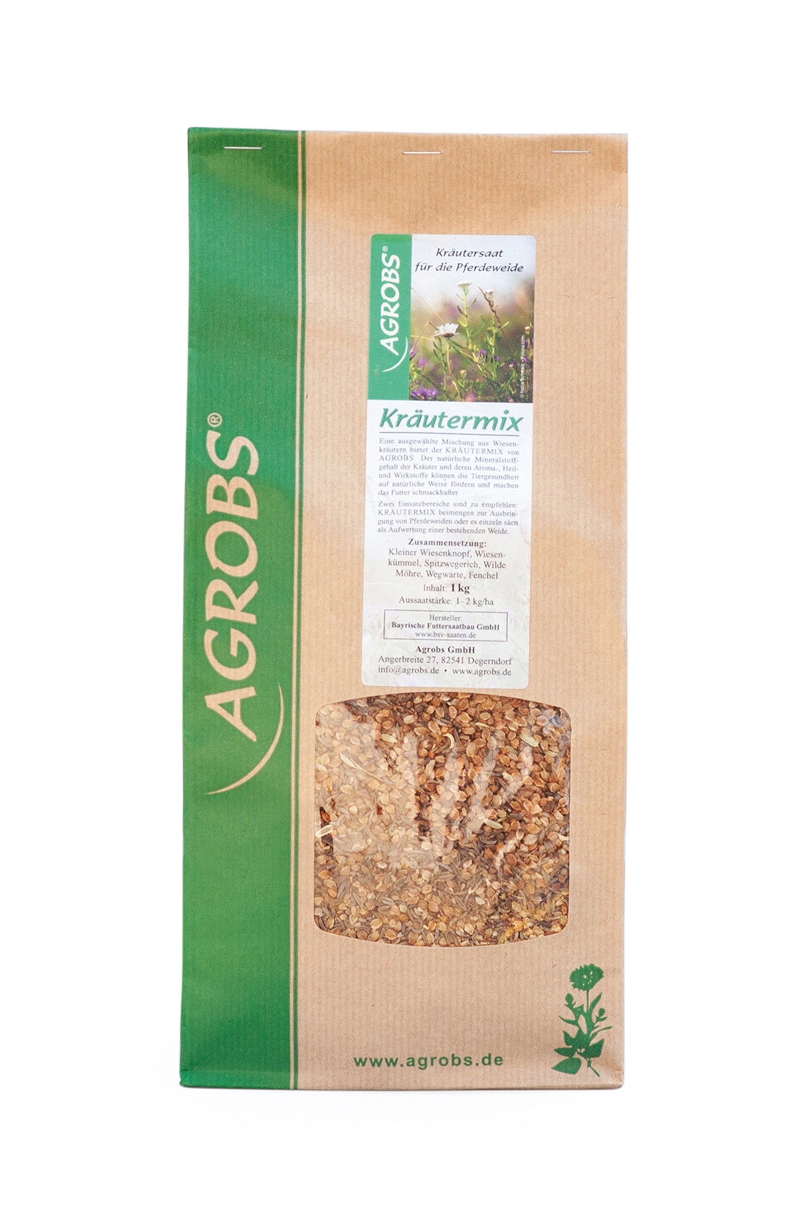Agrobs Kräutermix Graines de plantes pour Pâturage 1 kg Horse Feed & Nutrition