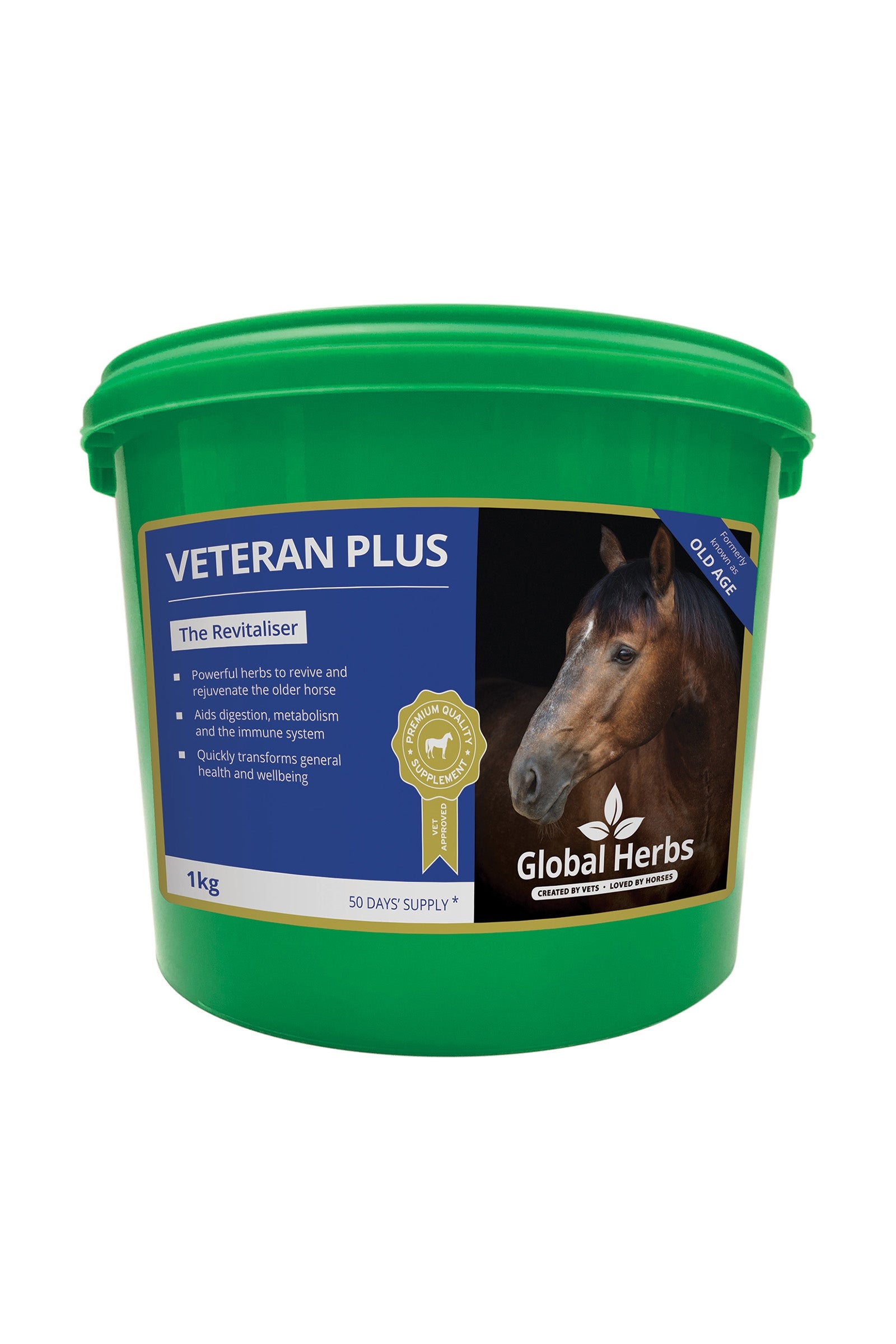 Global Herbs Complément alimentaire de soin Veteran Plus 1kg Horse Feed & Nutrition