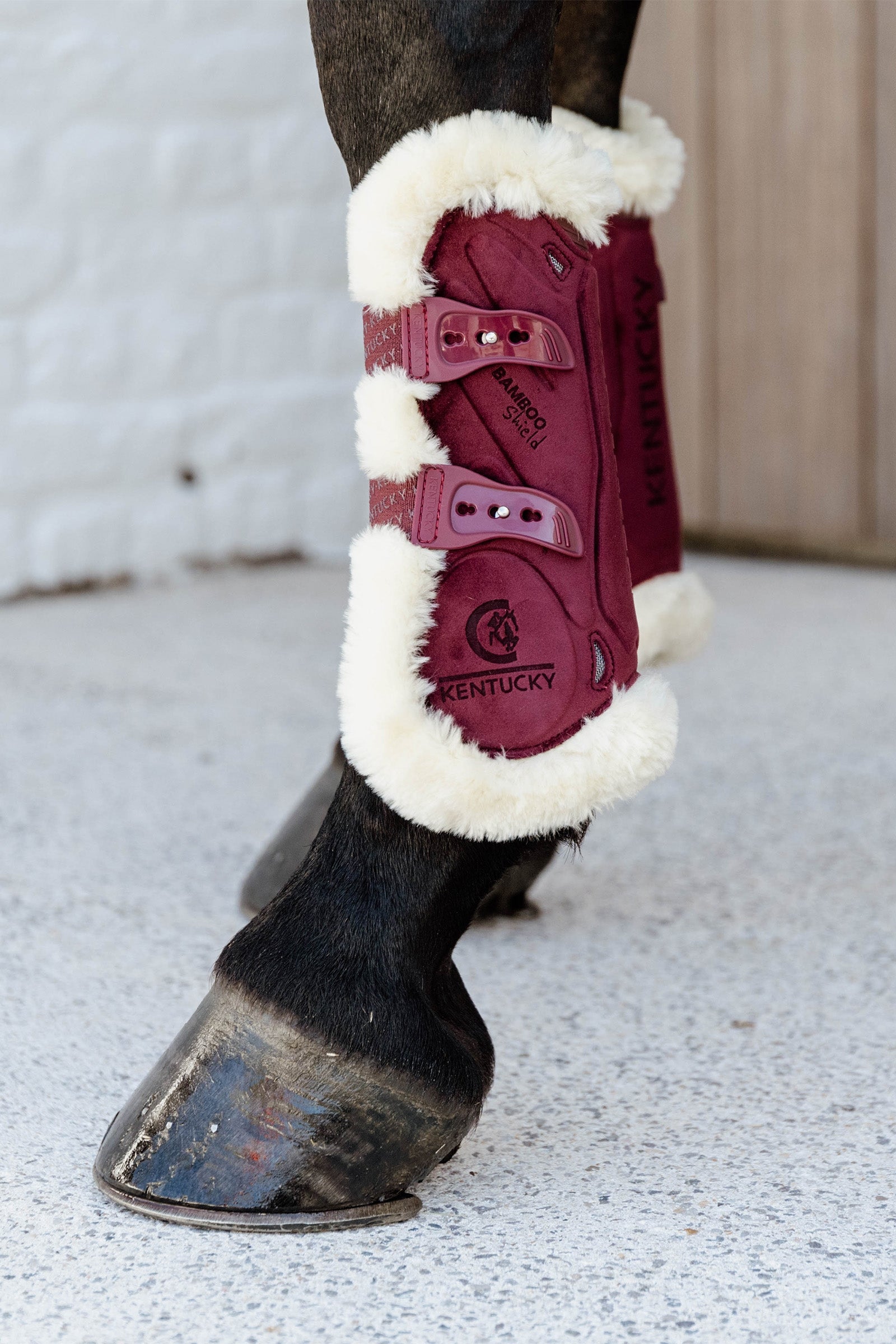 Kentucky Horsewear Protège-tendons Vegan Sheepskin Bambou Élastique Velours Leg Protection & Hoof Protection for Horses