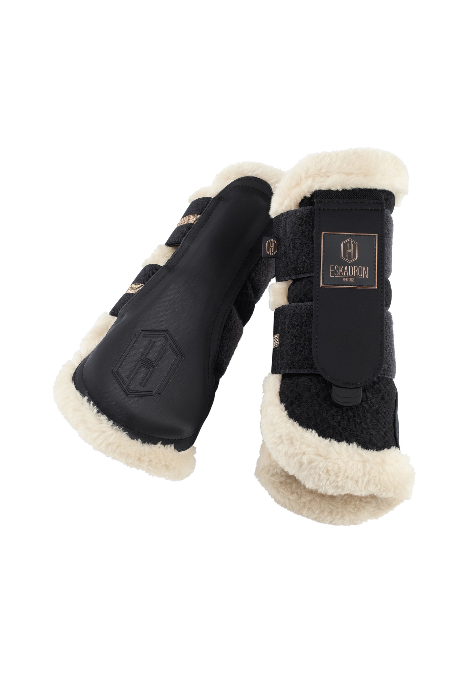 Eskadron Heritage AW24 Guêtres en mesh avec fausse fourrure Leg Protection & Hoof Protection for Horses