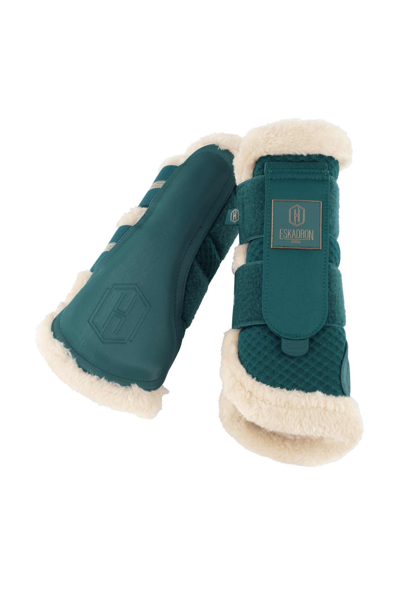 Eskadron Heritage AW24 Guêtres en mesh avec fausse fourrure Leg Protection & Hoof Protection for Horses