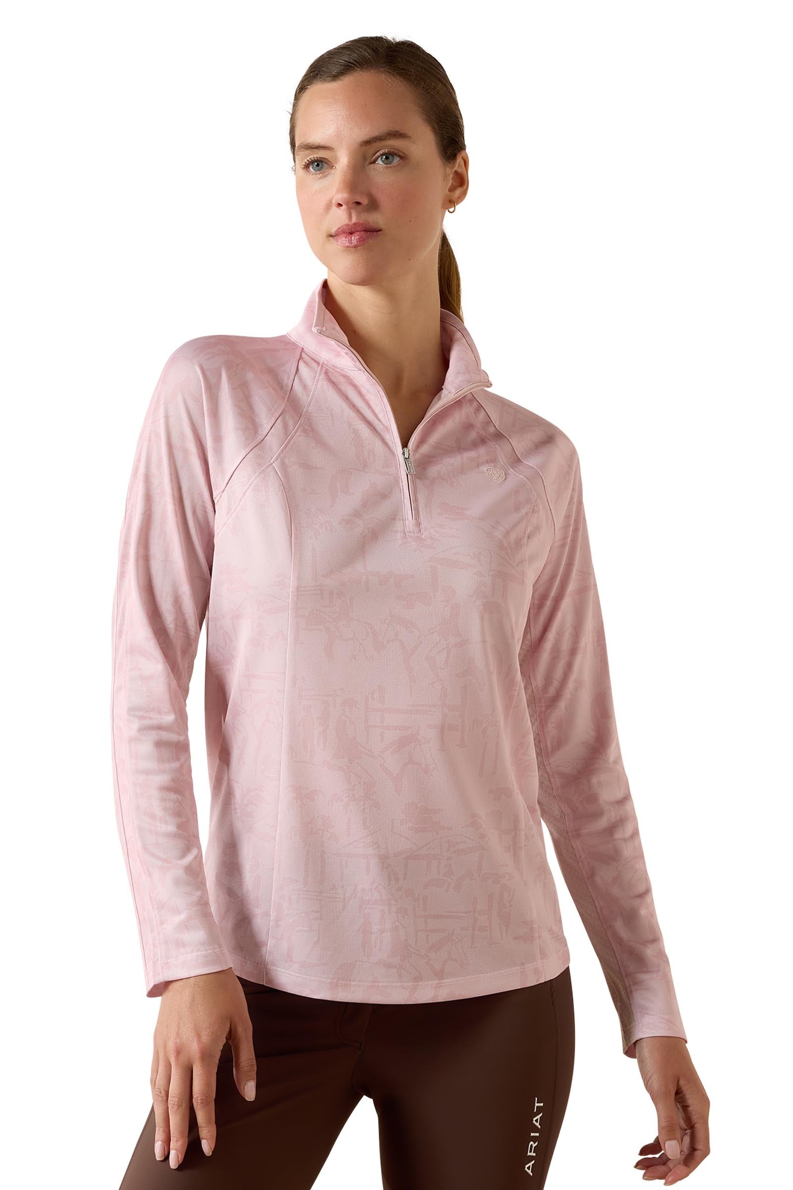Ariat Women's Sunstopper 3.0 1/4 Zip Baselayer Vêtements d'équitation femme