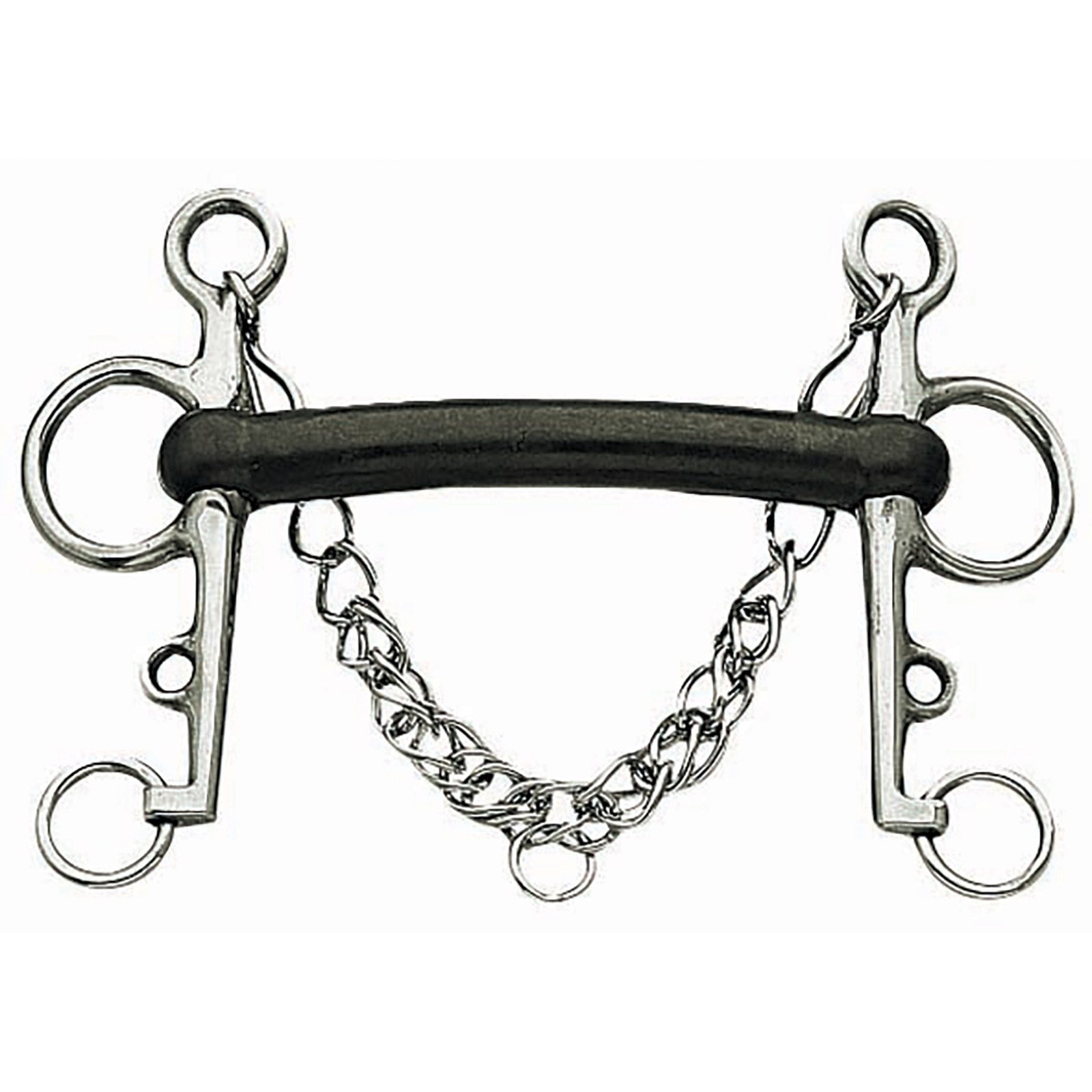 Korsteel Mors Pelham Korsteel, caoutchouc rigide, droit cintré Mors