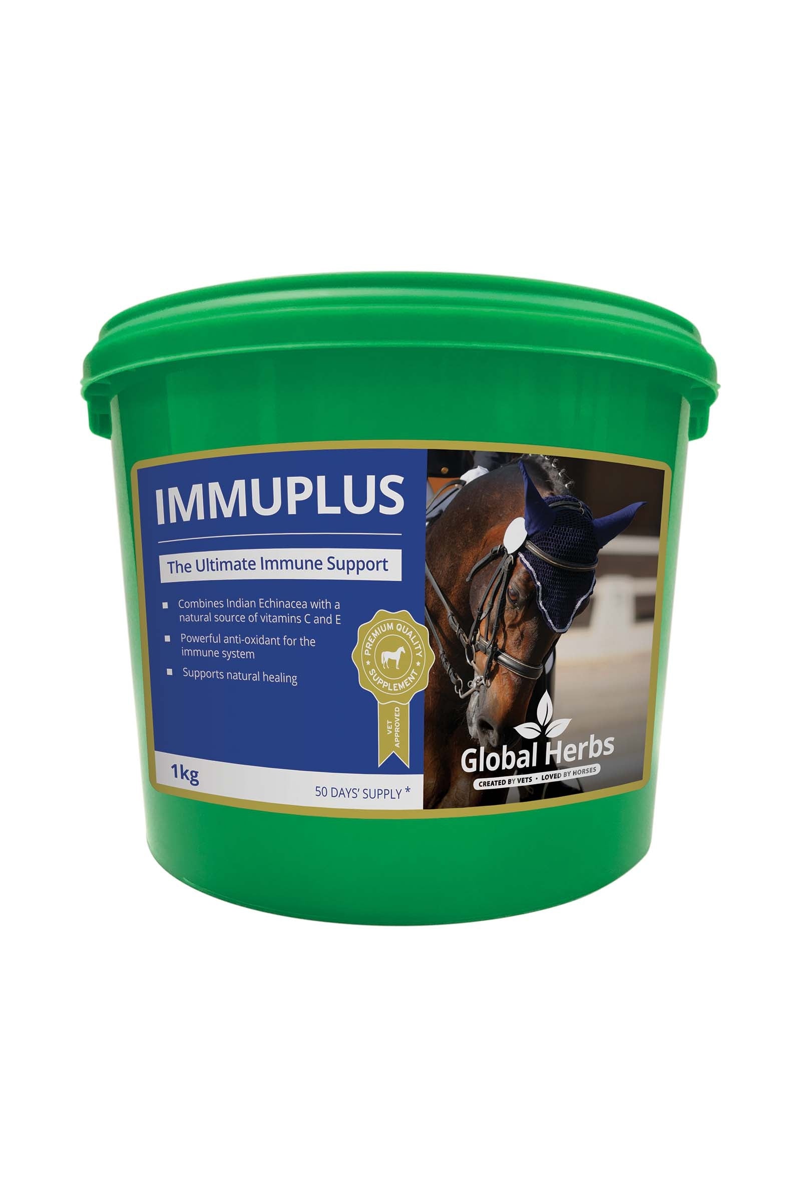 Global Herbs Complément alimentaire de soin ImmuPlus, 1 kg Horse Feed & Nutrition