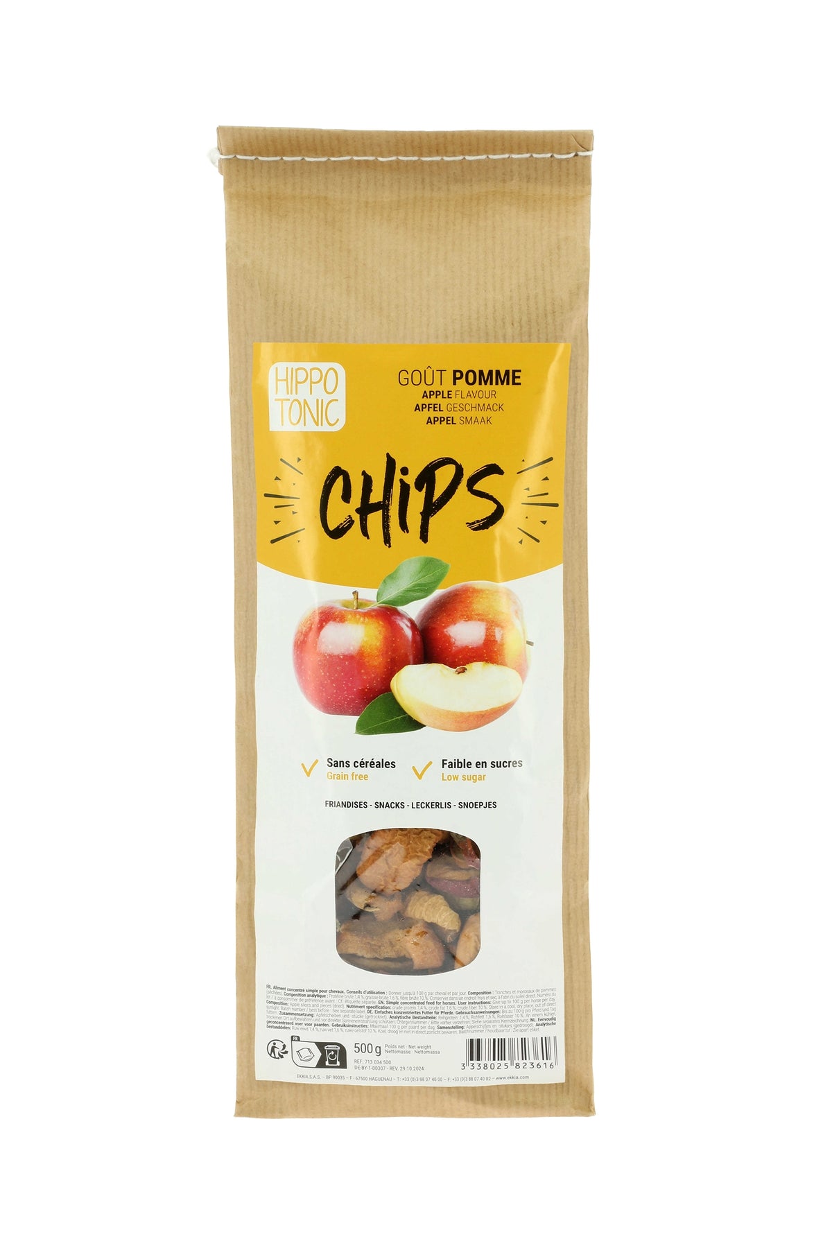 HIPPOTONIC pomme chips pour chevaux, 500 g Horse Feed & Nutrition
