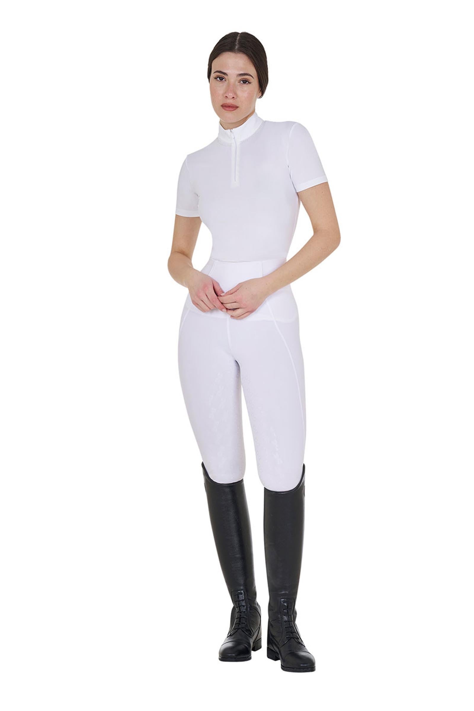 Equestro Women's Slim Fit Full Grip High-Waisted Leggings Womens Breeches