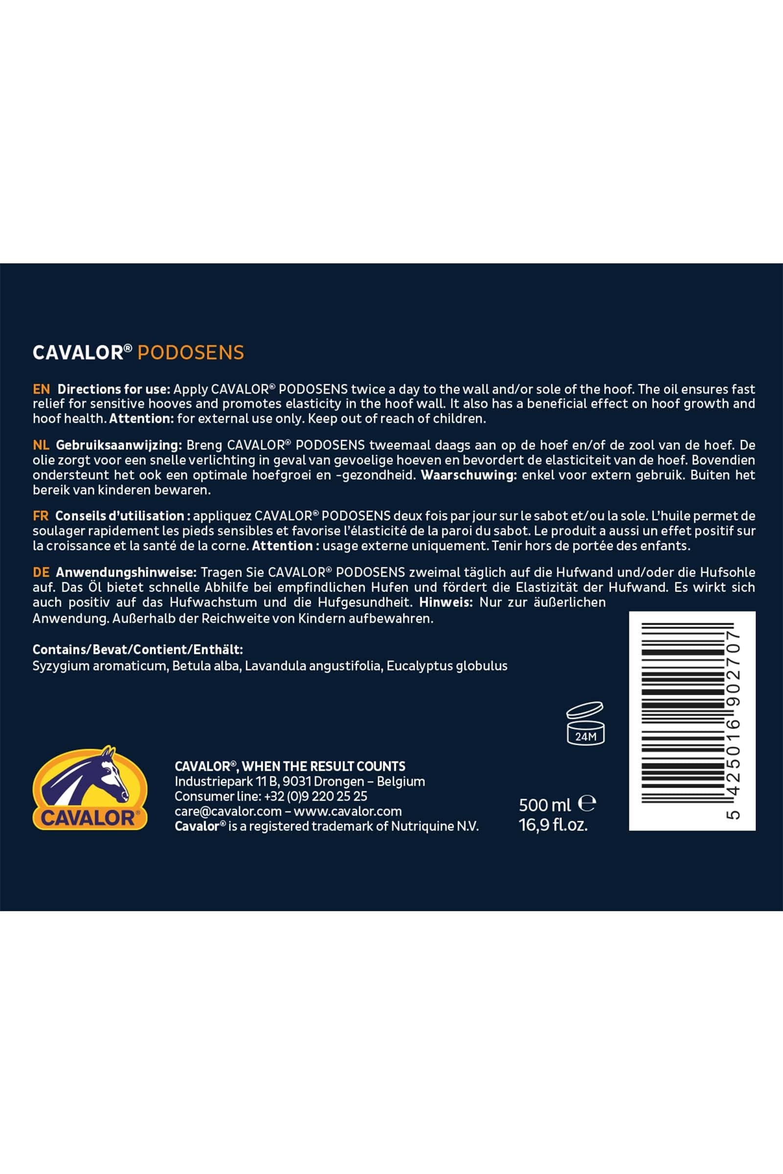 Cavalor Podosens Liquid, Hoof Oil, 500ml Horse Health Care