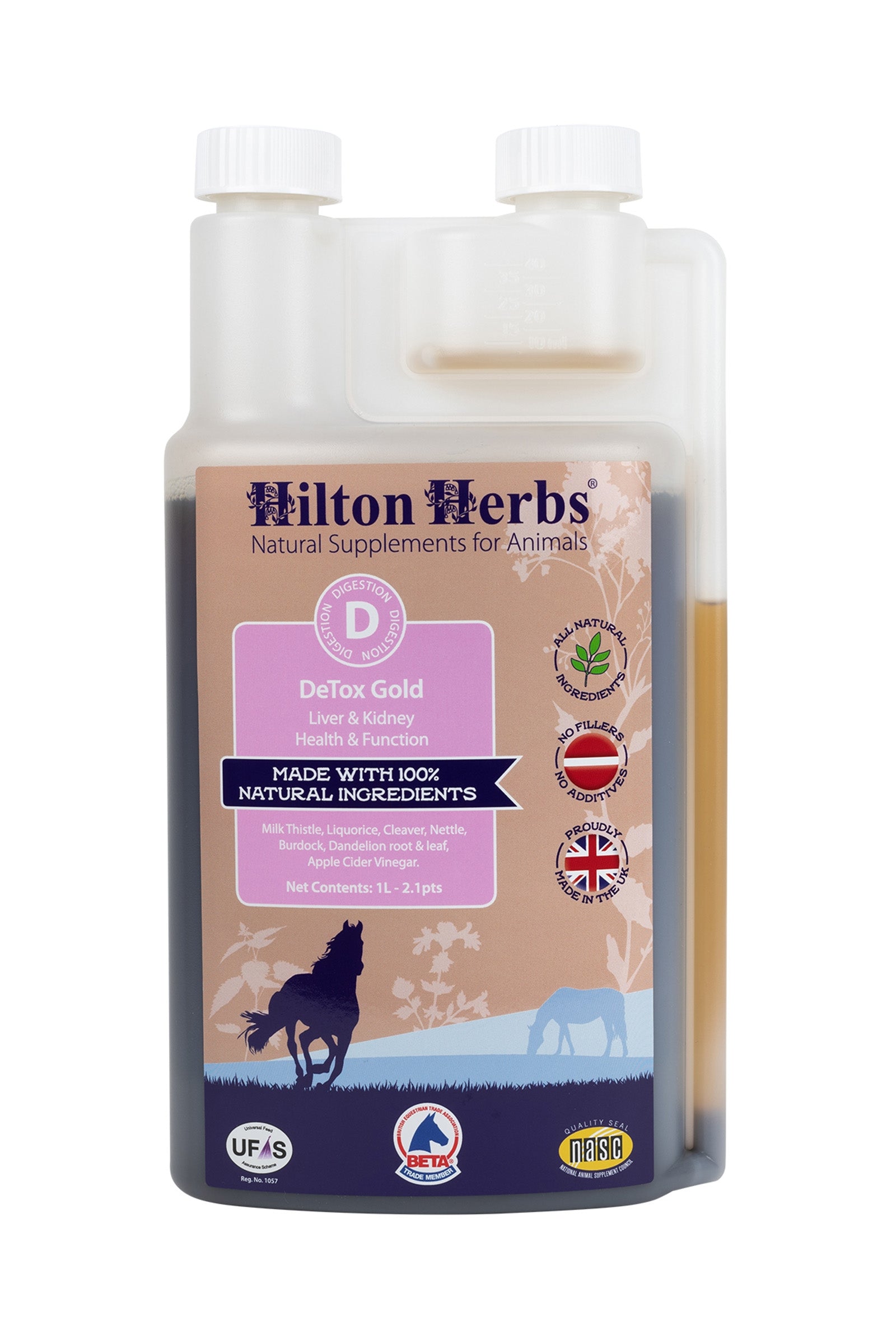 Hilton Herbs Cure foie et reins HiltonHerbs Detox Gold 1 Litre Horse Feed & Nutrition