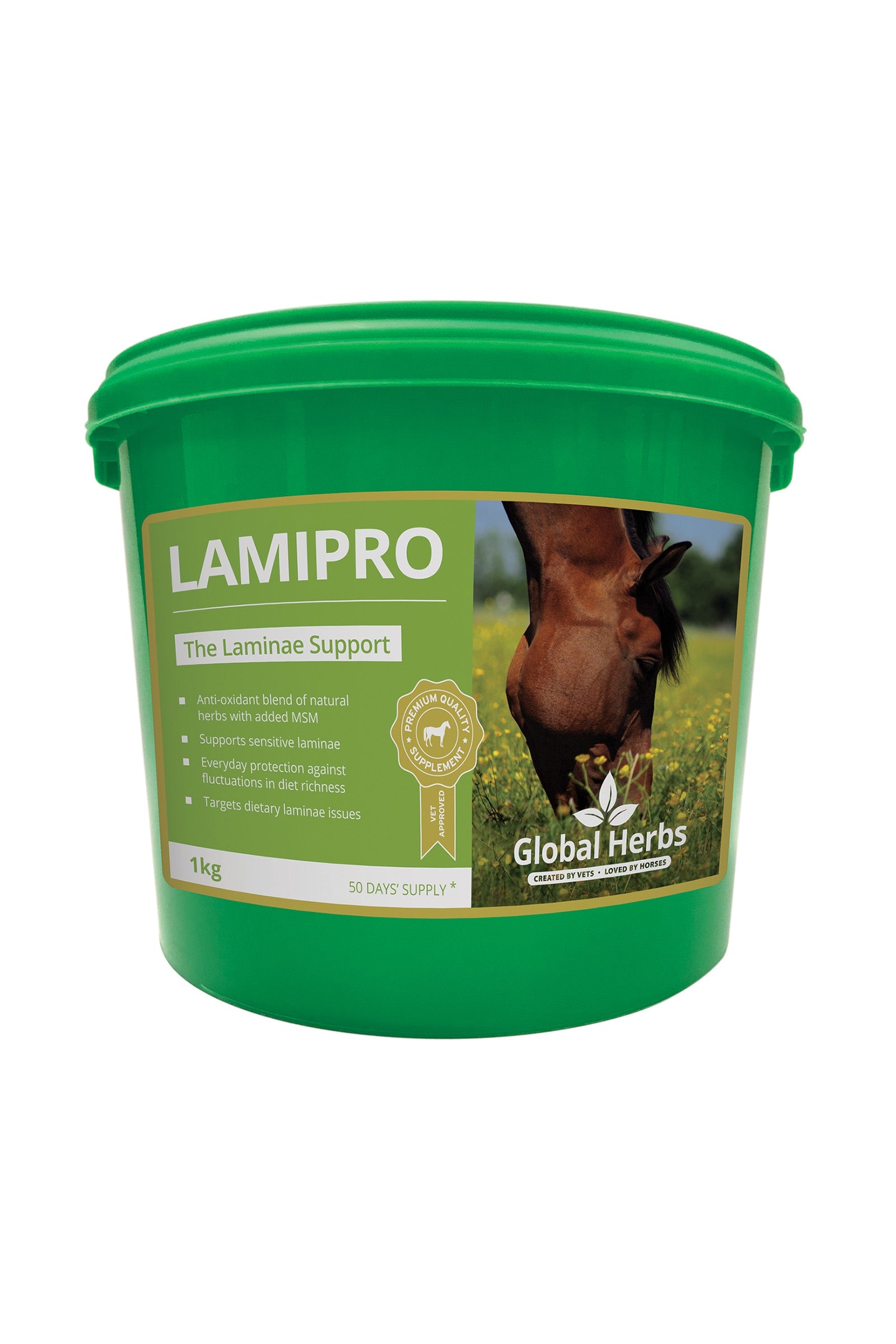 Global Herbs Complément alimentaire de soin Prédisposition Fourbure LamiPro , 1 kg Horse Feed & Nutrition