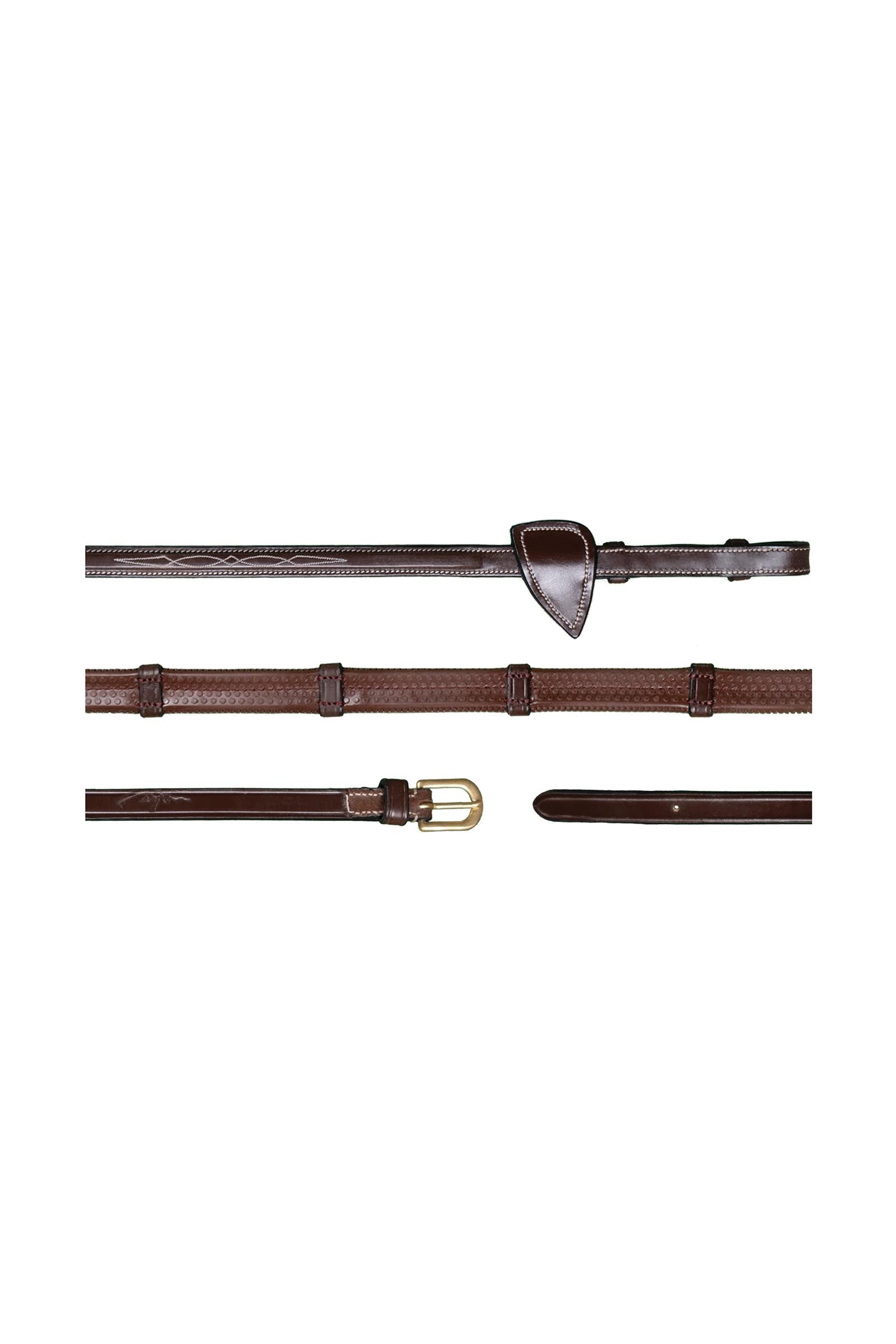 Dy'on D Collection 1/2 Rubber Reins With 7 Leather Loops Bridles & Reins