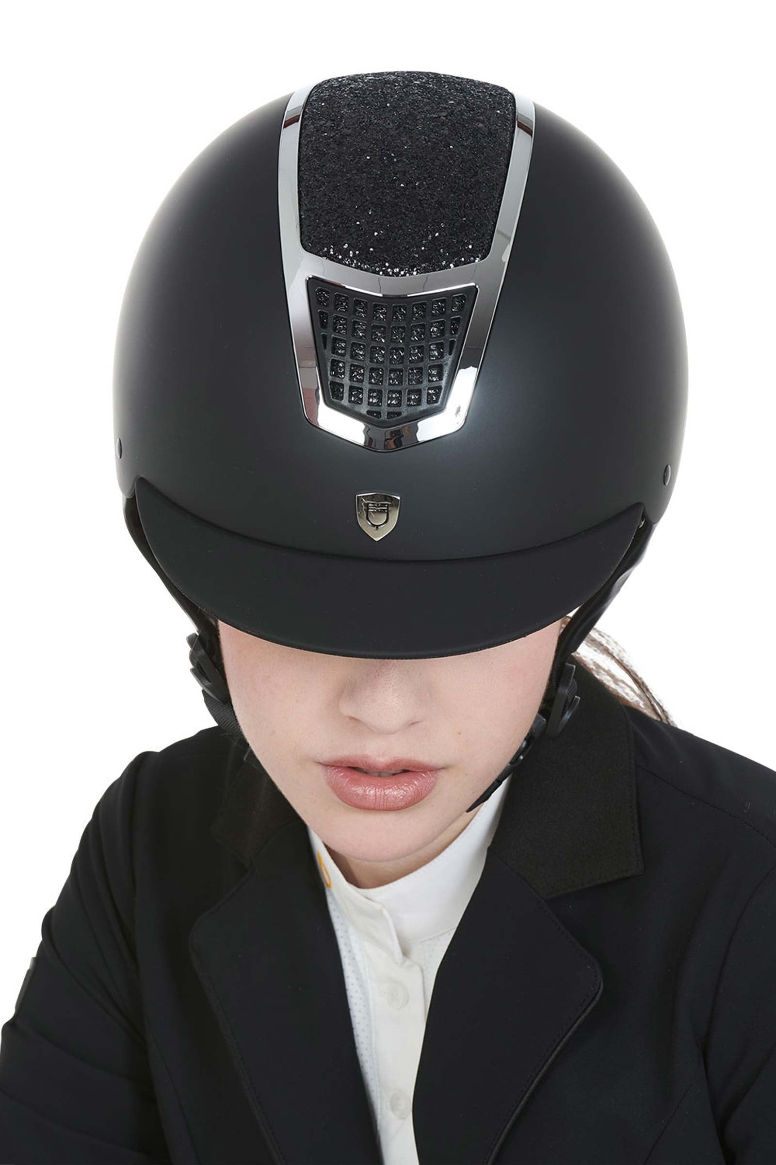 Equestro Helmet With Rhinestones Homologation En 1384-2023 Safety Equipment