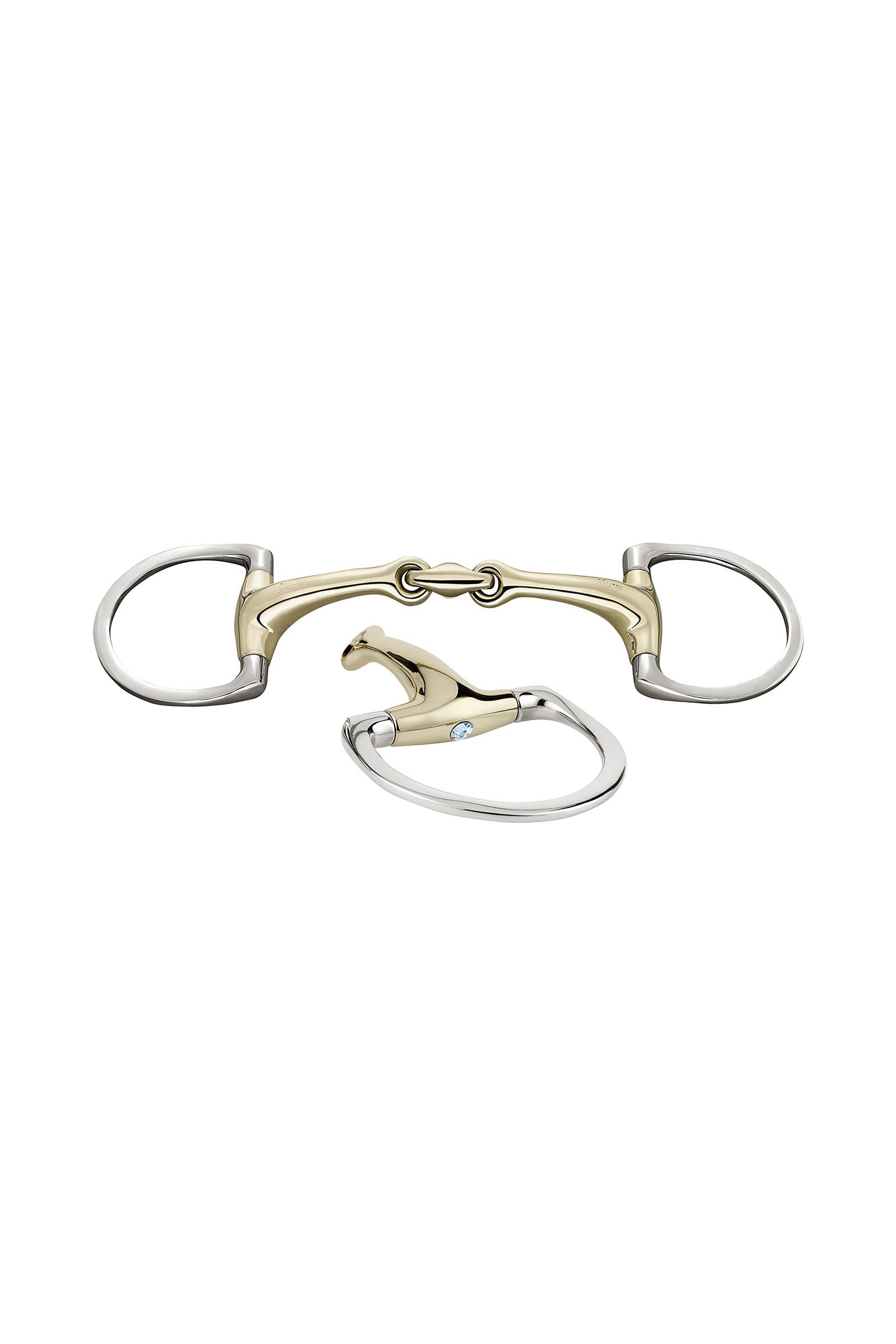 Sprenger Dynamic RS Eggbutt Bit D-Rings, Double Jt. 16mm, Sensogan, W. Crystals Horse Bits