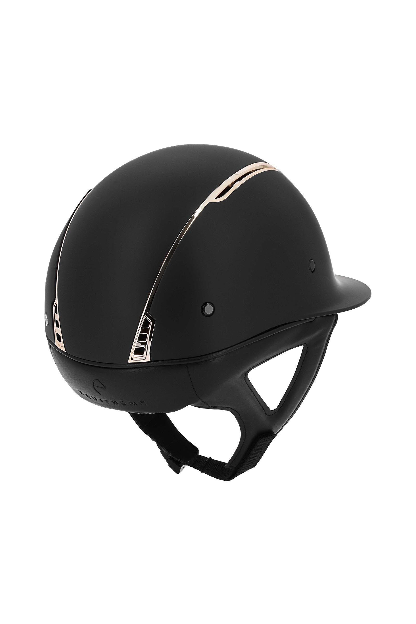 Equi Theme EQUITHÈME Soazy Helmet, Wide Visor With Rose Gold Chrome Insert Safety Equipment