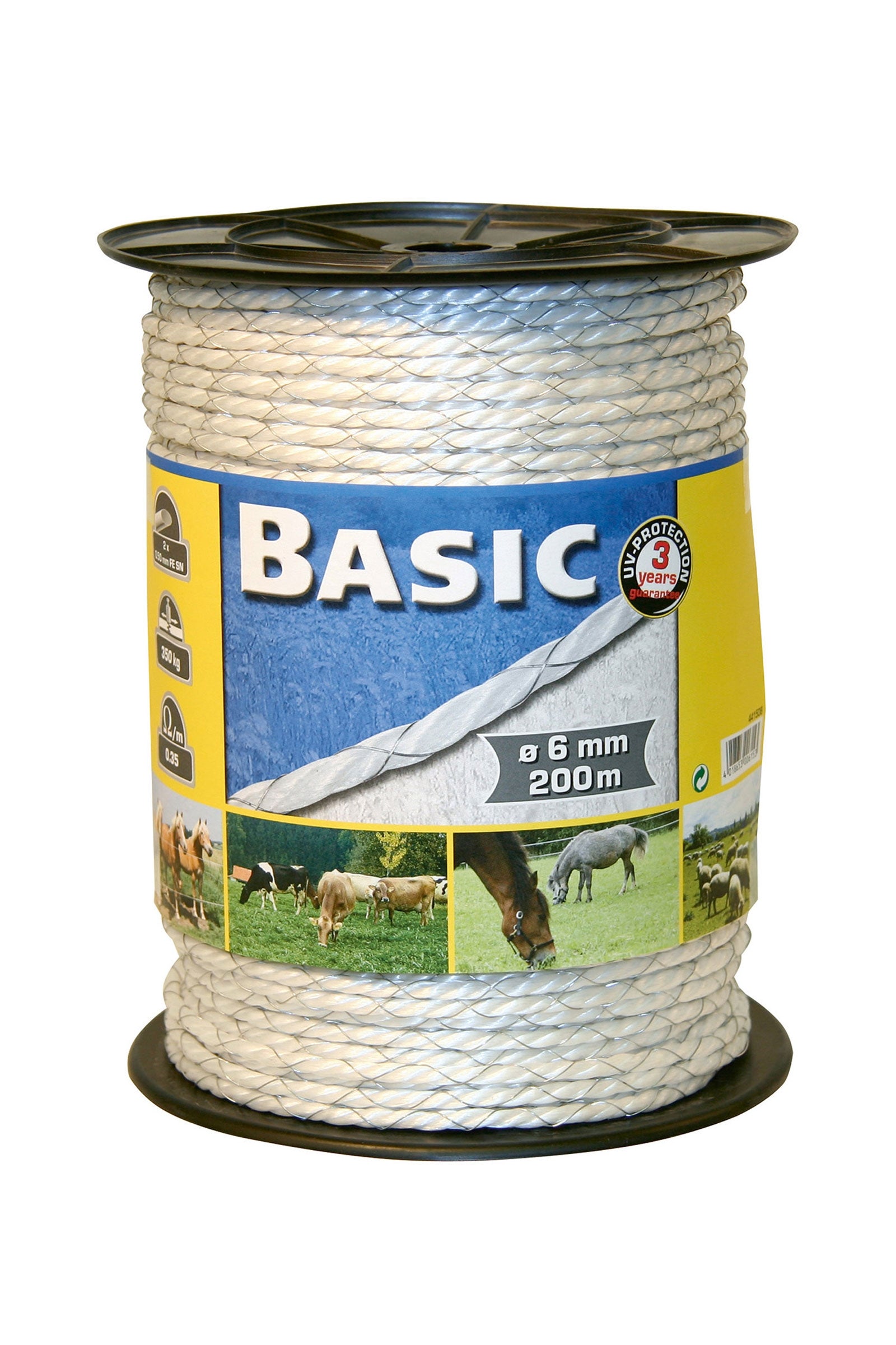 Farm Patrol Cordelette Basic Classe blanc 6mm 200m 2x0,50mm Farm Patrol Equipements pour clôture électrique