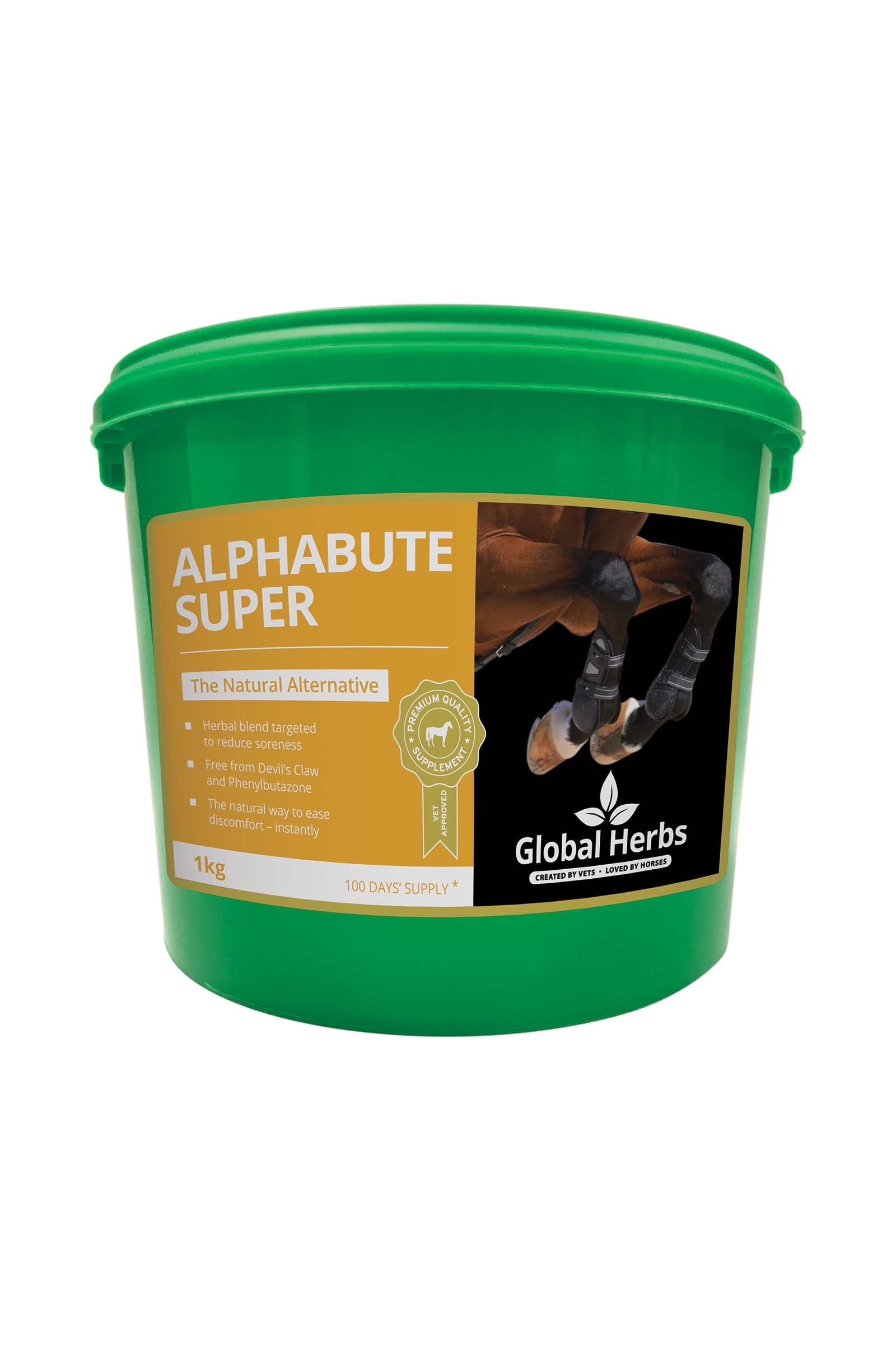 Global Herbs Complément alimentaire de soin anit-douleur Alphabute SUPER, 1 kg Horse Feed & Nutrition