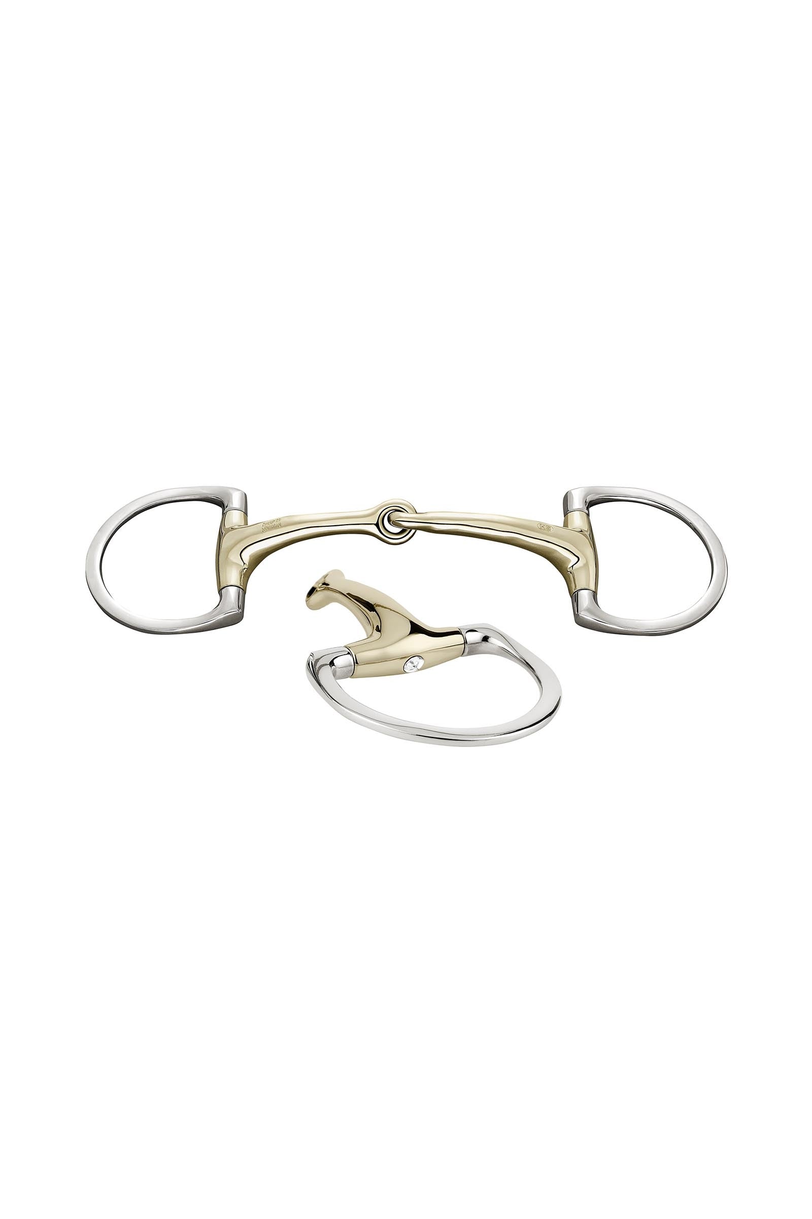 Sprenger Dynamic RS mors olive anneaux D, simple brisure, 16 mm, Sensogan, avec cristaux Mors