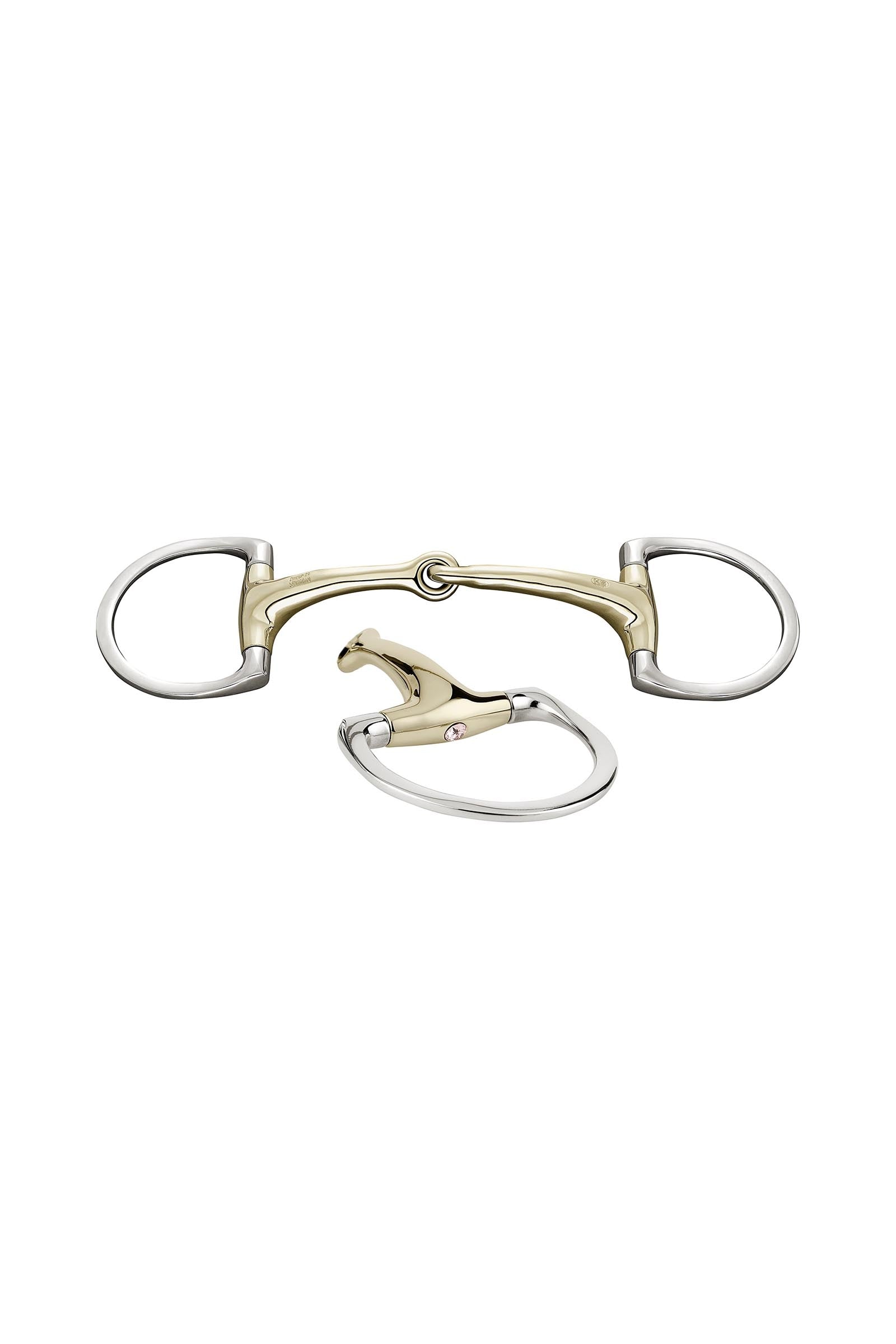 Sprenger Dynamic RS mors olive anneaux D, simple brisure, 16 mm, Sensogan, avec cristaux Mors