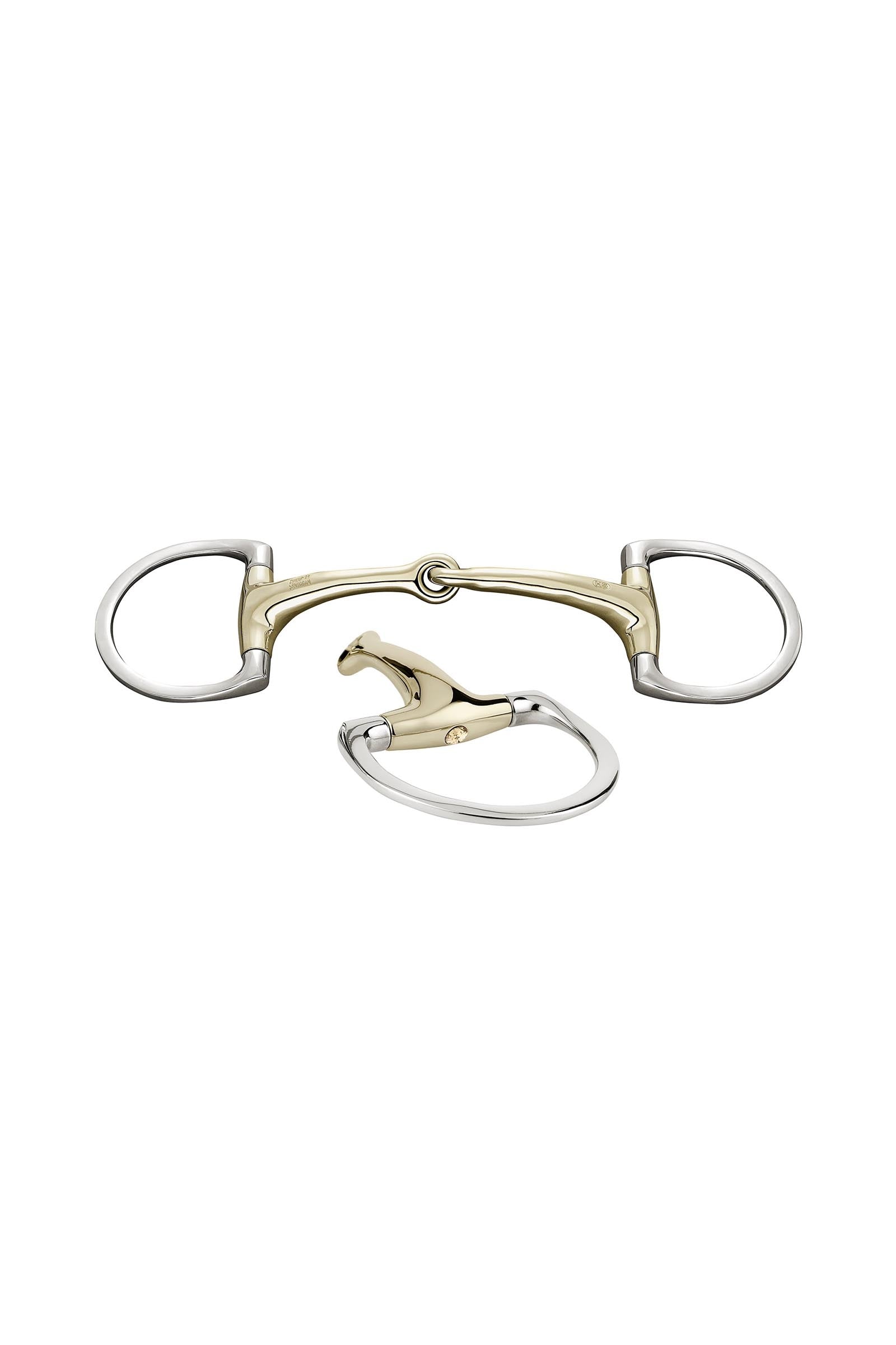 Sprenger Dynamic RS mors olive anneaux D, simple brisure, 16 mm, Sensogan, avec cristaux Mors