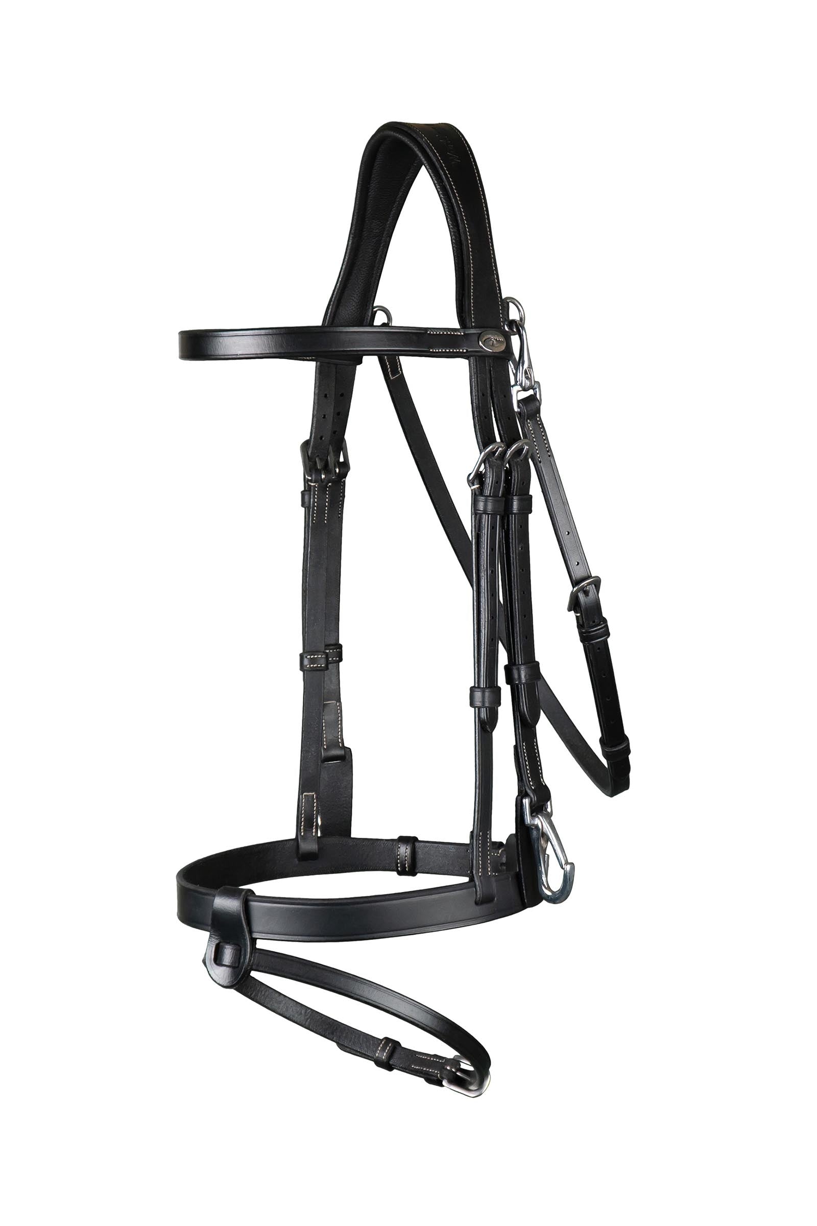 Dy'on Working bride en cuir plat avec mousquetons Briderie et enrênements