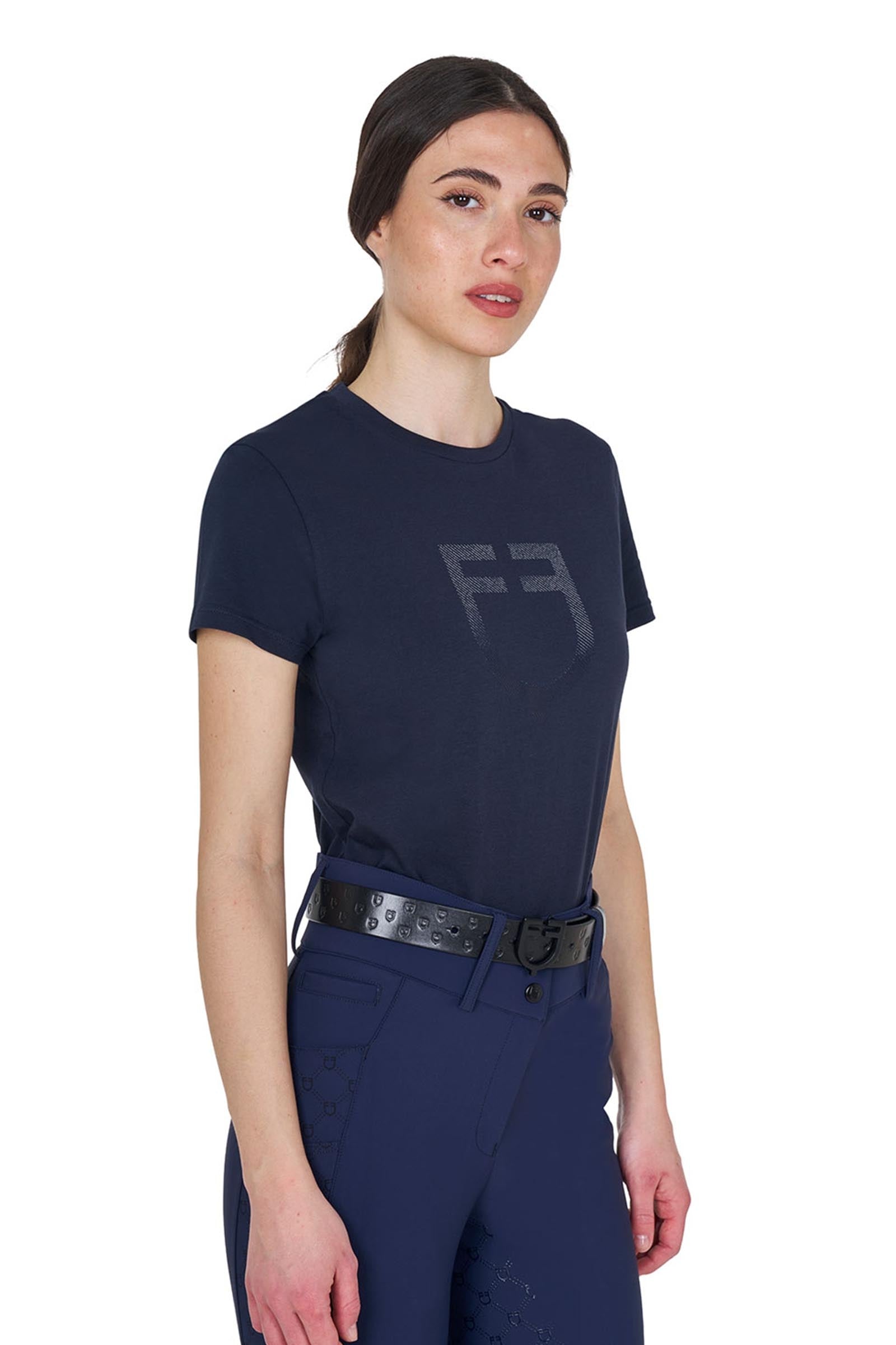 Equestro SS2026 Women's Glossy Logo Cotton T-Shirt Women’s Riding Clothing