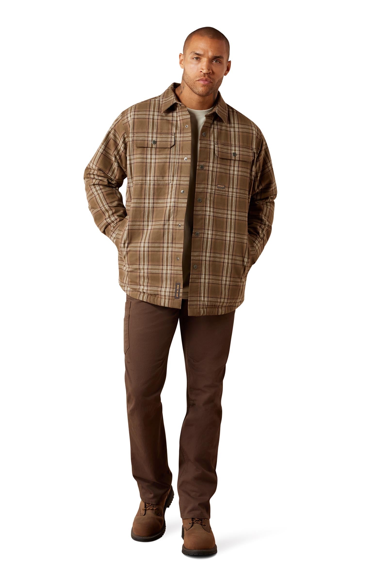 Ariat Mens Rebar Flannel Insulated Shirt Jacket Mens Riding Clothing