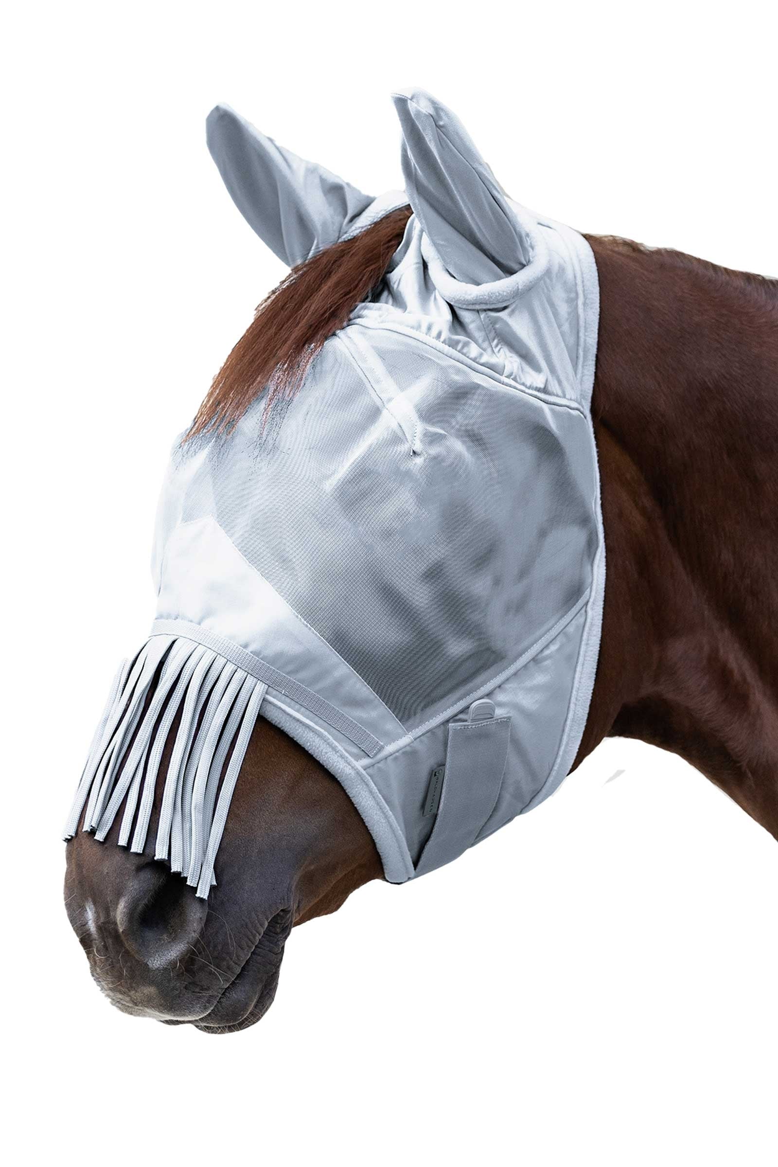 Waldhausen masque anti-mouches avec oreilles et franges au nez Anti-mouches cheval