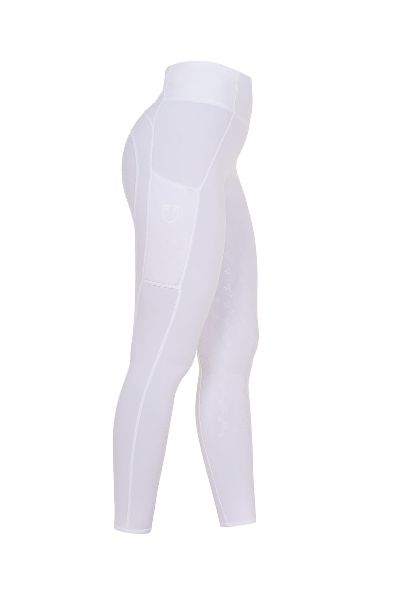 Equestro Girls' Slim Fit Full Grip Leggings With Logo Kids Apparel
