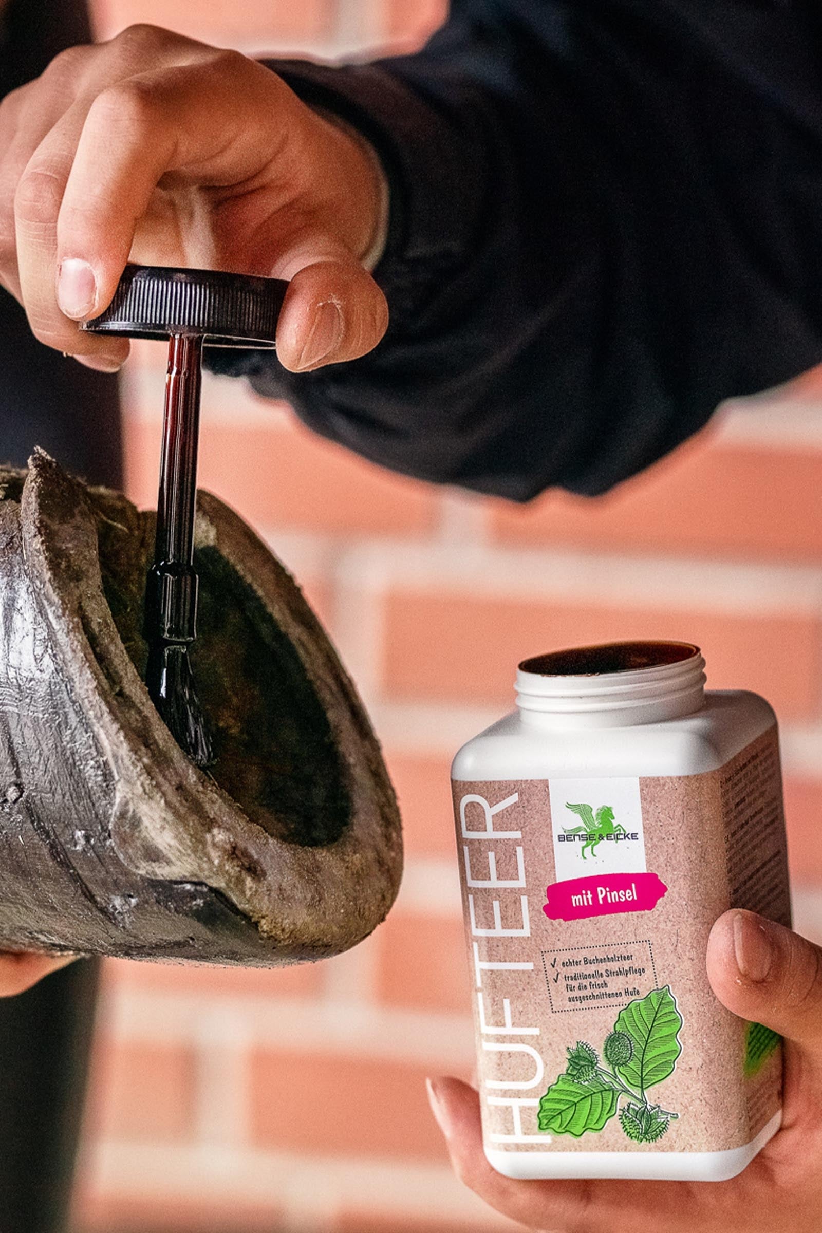 Bense & Eicke Hoof Tar With Brush, 500 g Horse Health Care