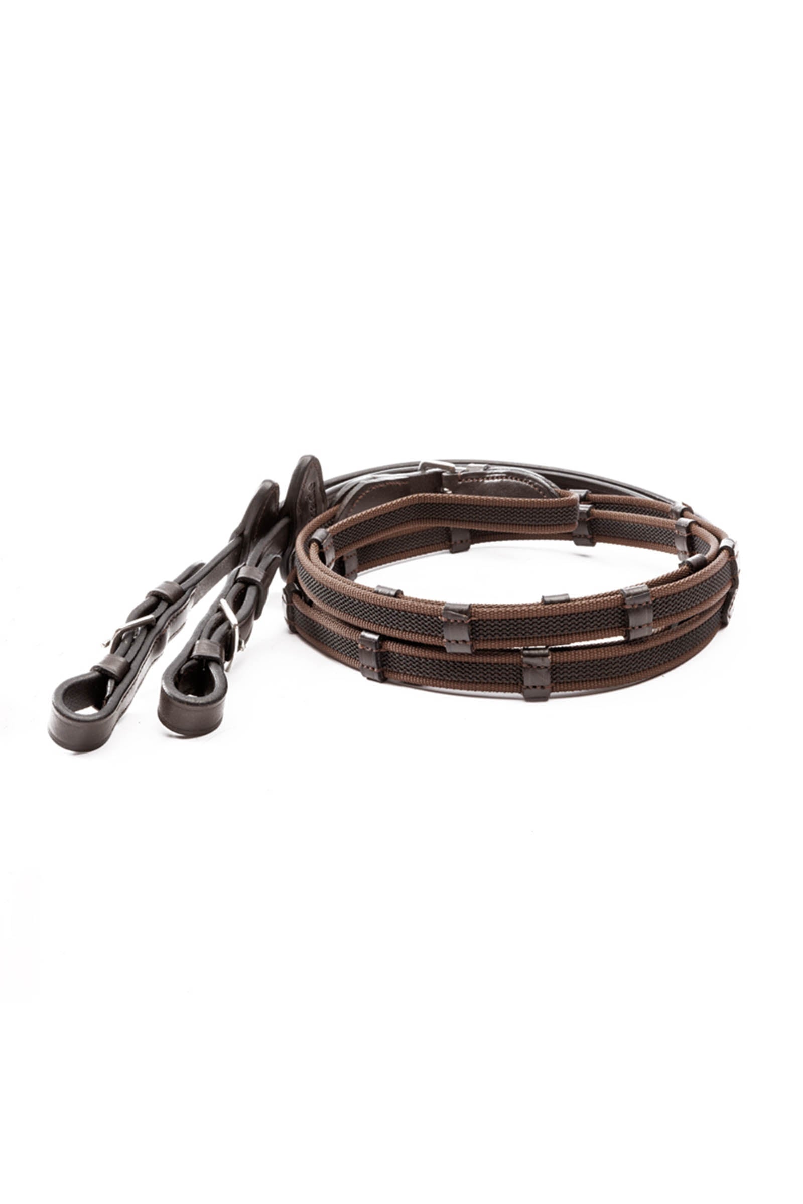 Kavalkade Double Ridge Rubberised Reins With 10 Stops, 16 mm Briderie et enrênements