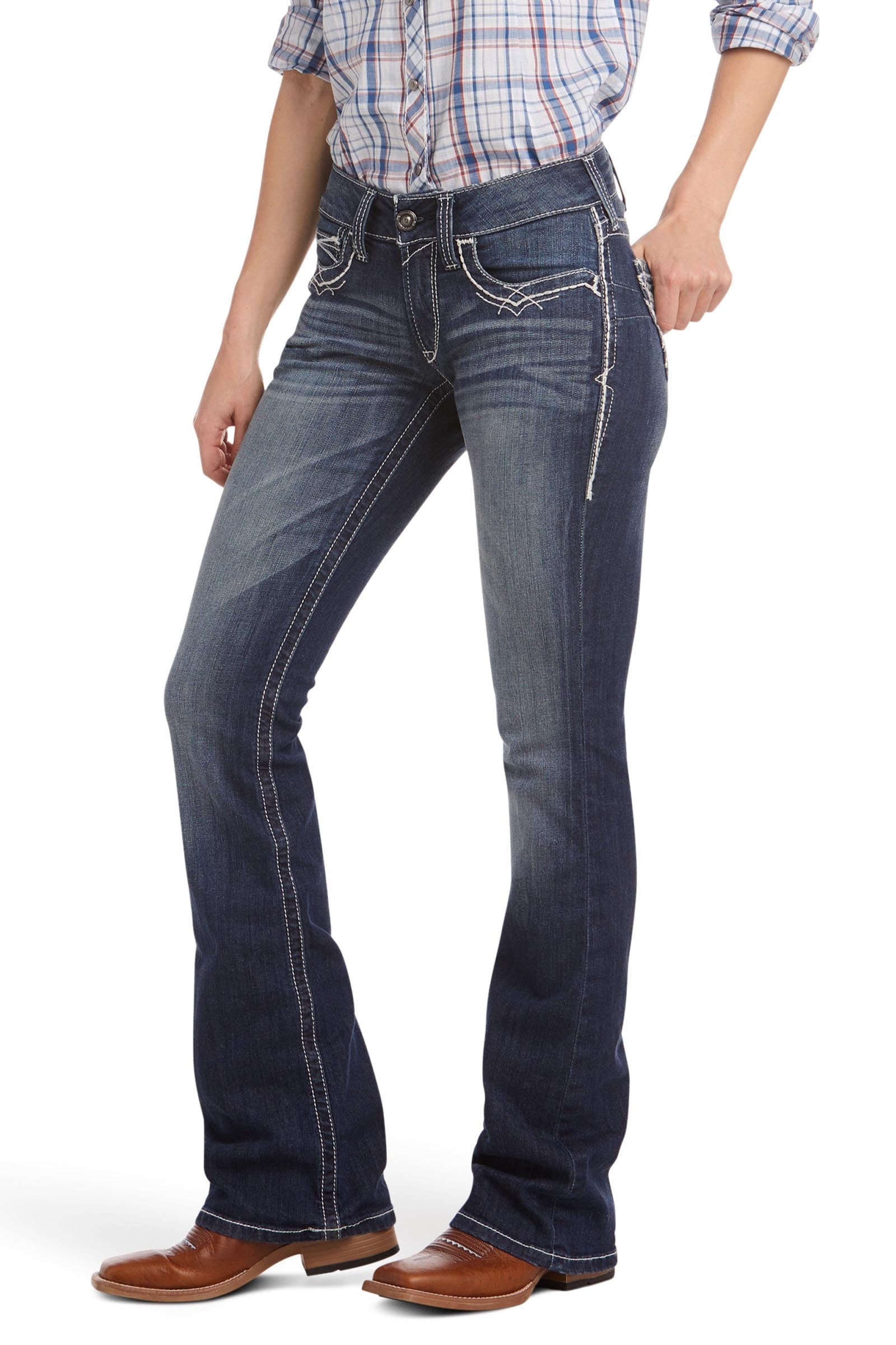 Ariat R.E.A.L. Mid Rise Stretch Entwined Jean bootcut stretch femme taille mi-haute Womens Breeches